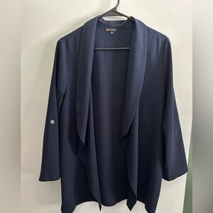 Michel. Midnight Blue Open Front Blazer.